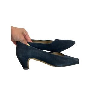 Vintage Proxy Women's Navy Velvet Dress Shoes Size 8 N Femme Retro 60's Kitten